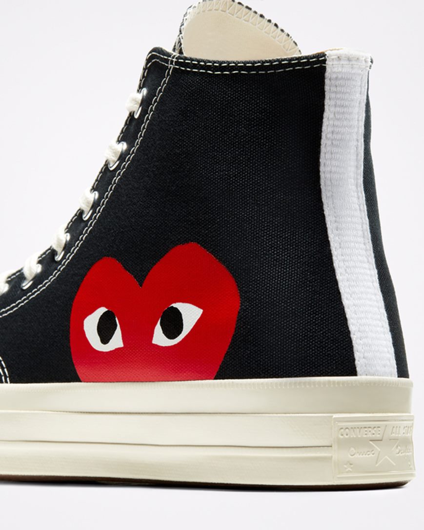 Tenisky Vysoke Converse x Comme des Garçons PLAY Chuck 70 Panske Čierne Biele Červené | SK 11UJRA5